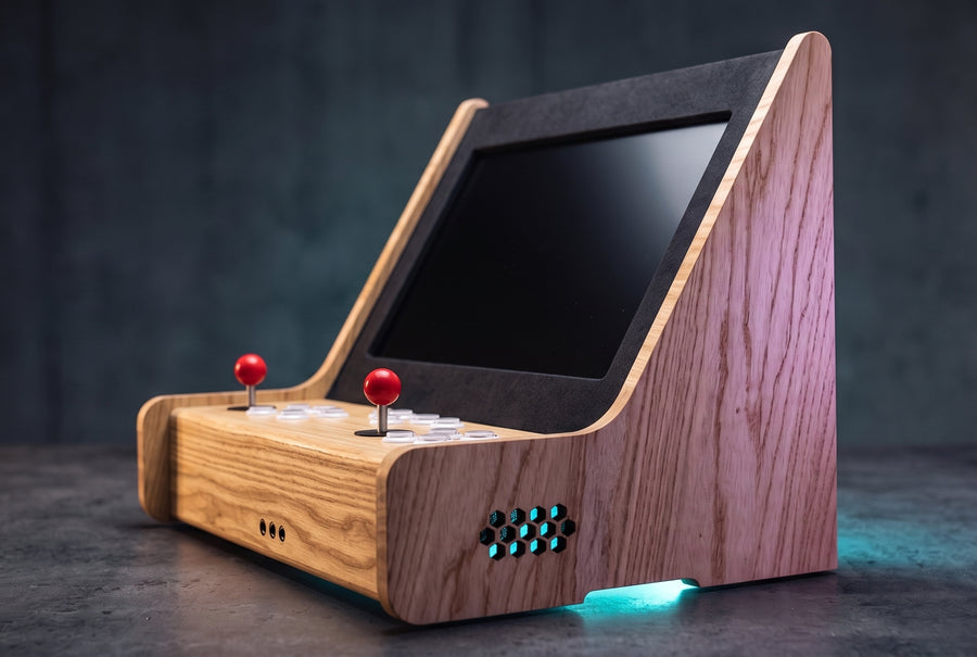 Bartop Arcade en Bois Massif — Gravure Laser & Rétrogaming, 2 Joueurs RC-MODDING
