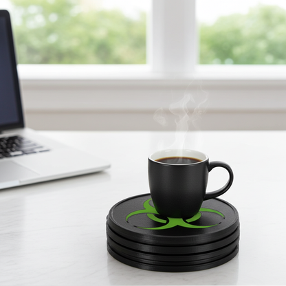 Dessous de Verre "Virus" Biohazard & Socle : Contaminez votre Setup de Style Fichier Numérique